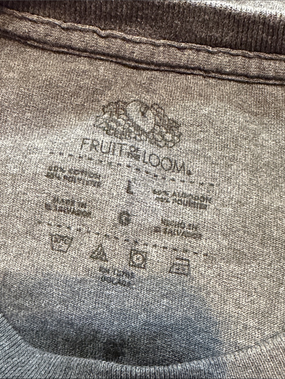 Fruit of the Loom Hooked on Jesus Gray Tee with Blue Print - Picture 6 of 6